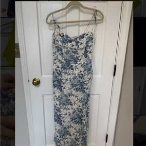 Reformation Blue and White Floral Midi Dress
